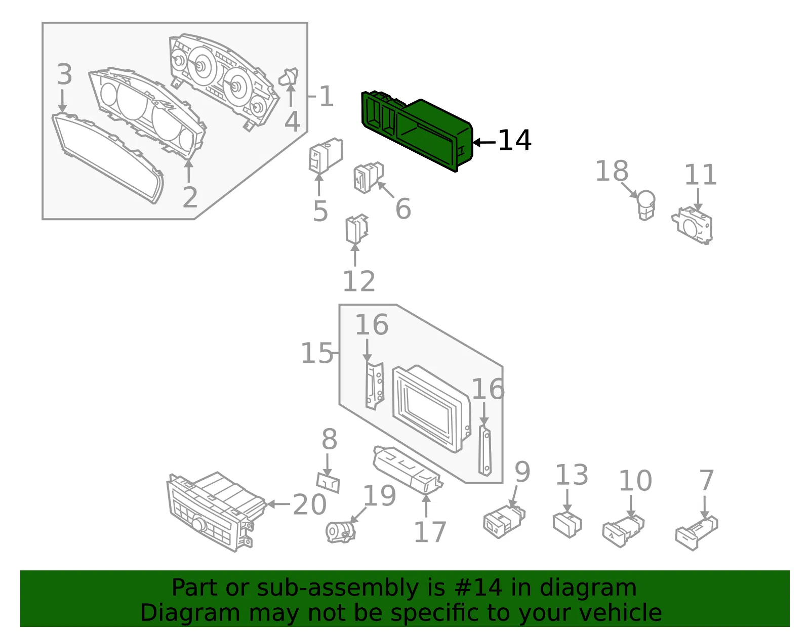 Switch Panel - Kia (93370-3F305VA) - view 2
