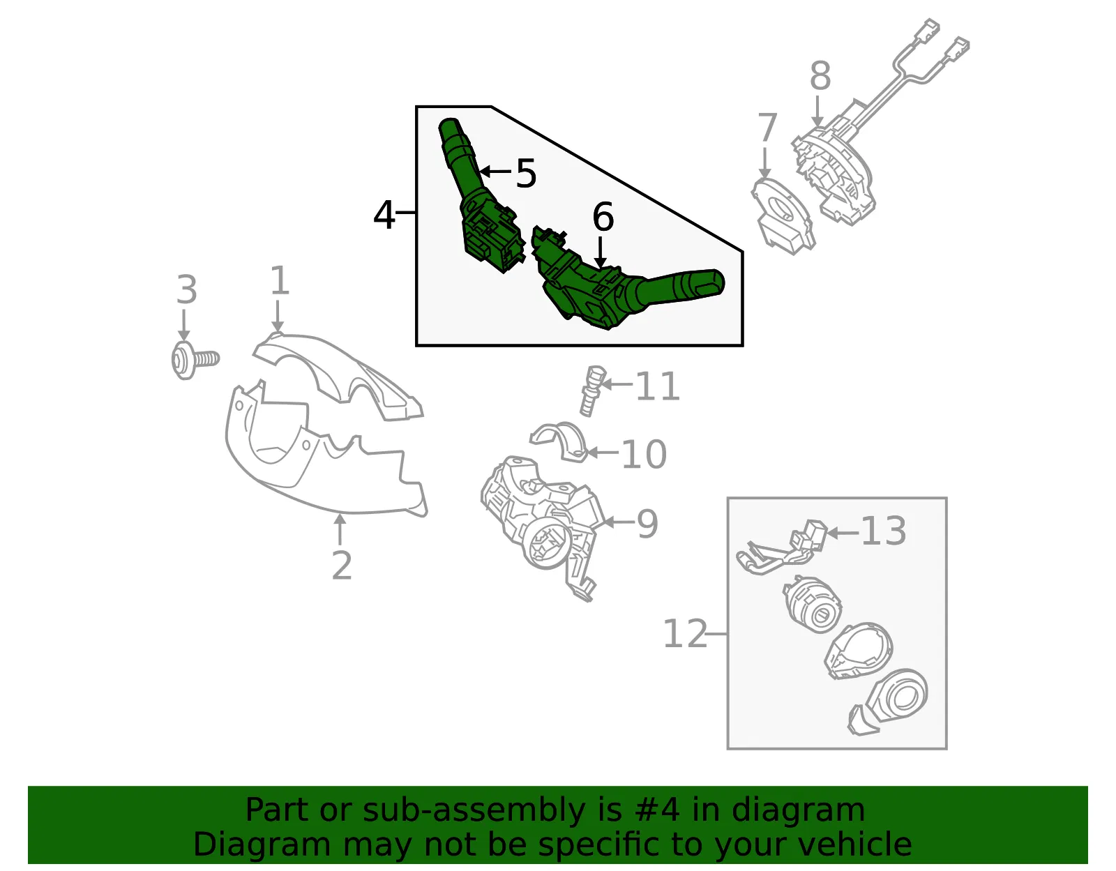 Multi-Function Switch - Kia (93400-1M000) - view 2
