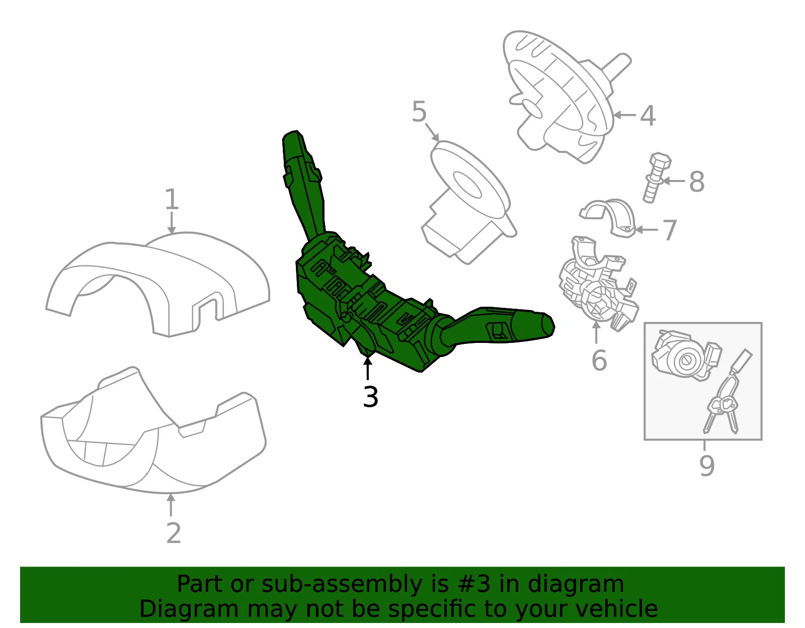 Multi-Function Switch - Kia (93400-A9050) - view 2
