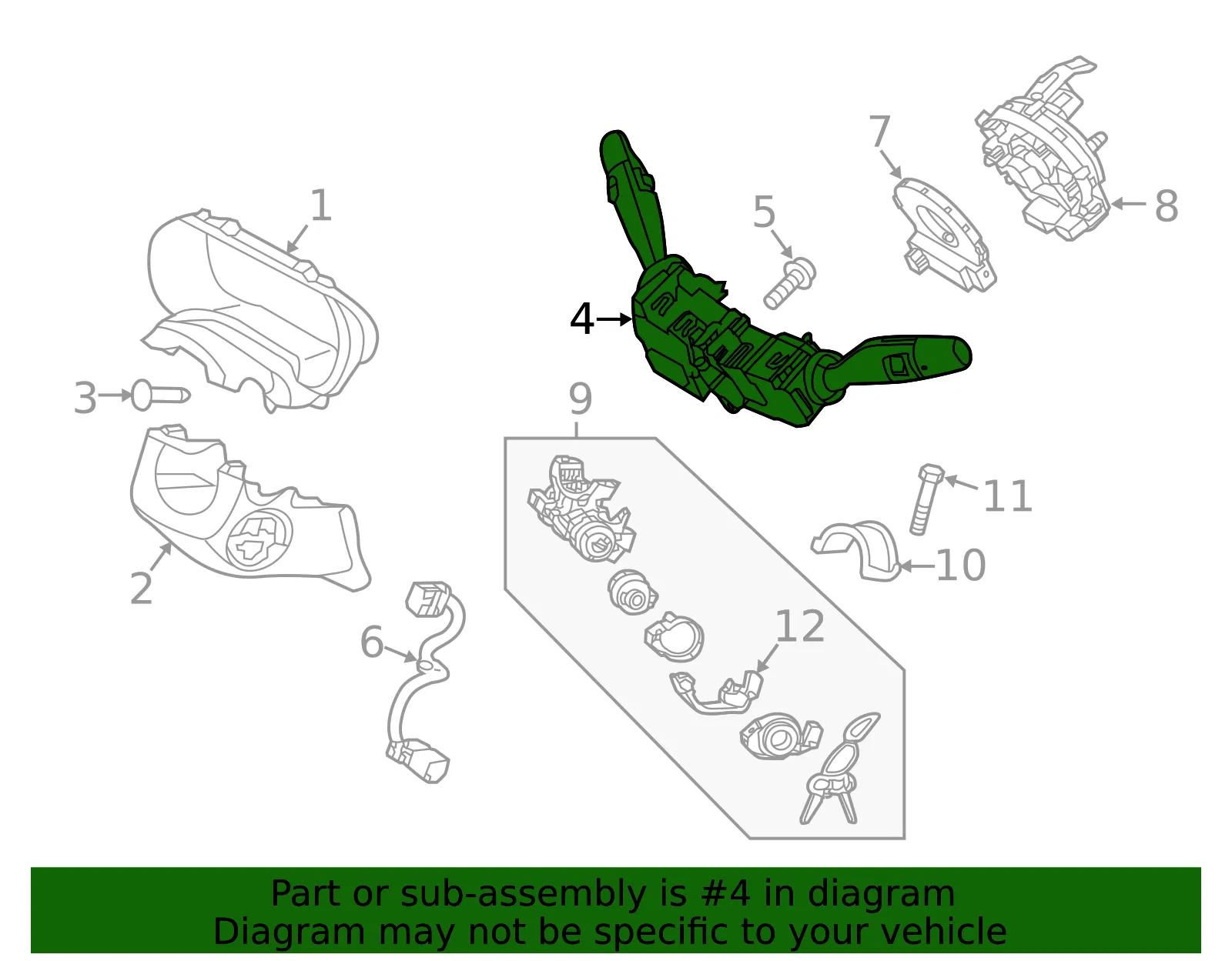 Multi-Function Switch - Kia (93400-D4502) - view 2