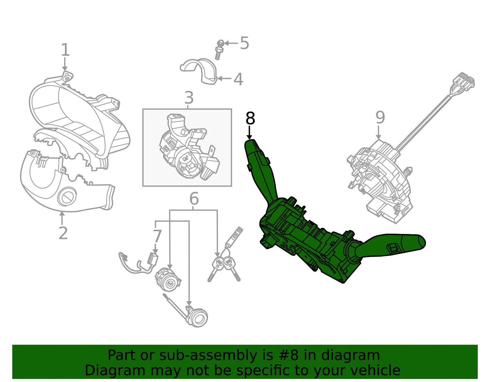 Multi-Function Switch - Kia (93406-K0750) - view 2
