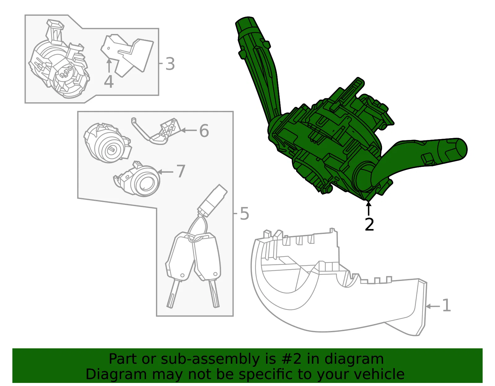 Multi-Function Switch - Kia (934C2-P1050) - view 2