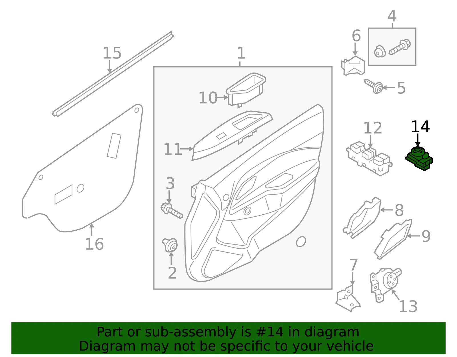 Mirror Switch - Kia (93530-1W100) - view 2