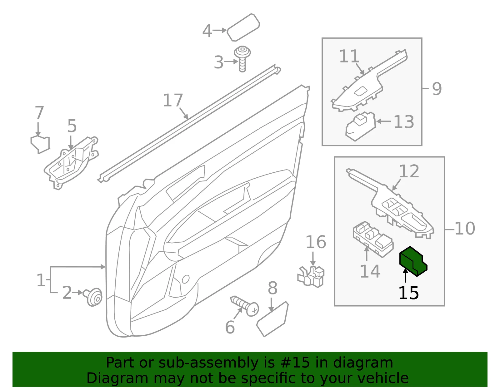 Mirror Switch - Driver's Side (LH) - Kia (93530-D4010) - view 2