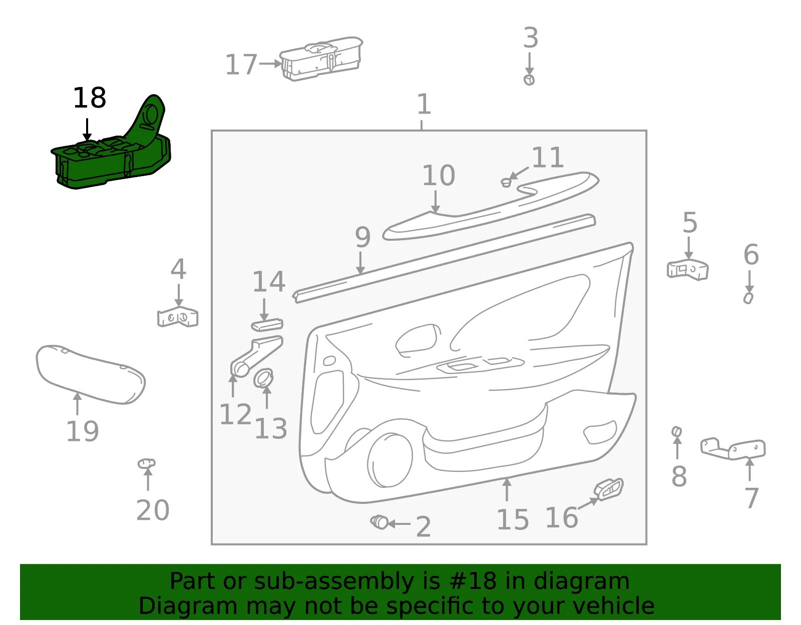 Window Switch - Kia (93570-38150GJ) - view 2