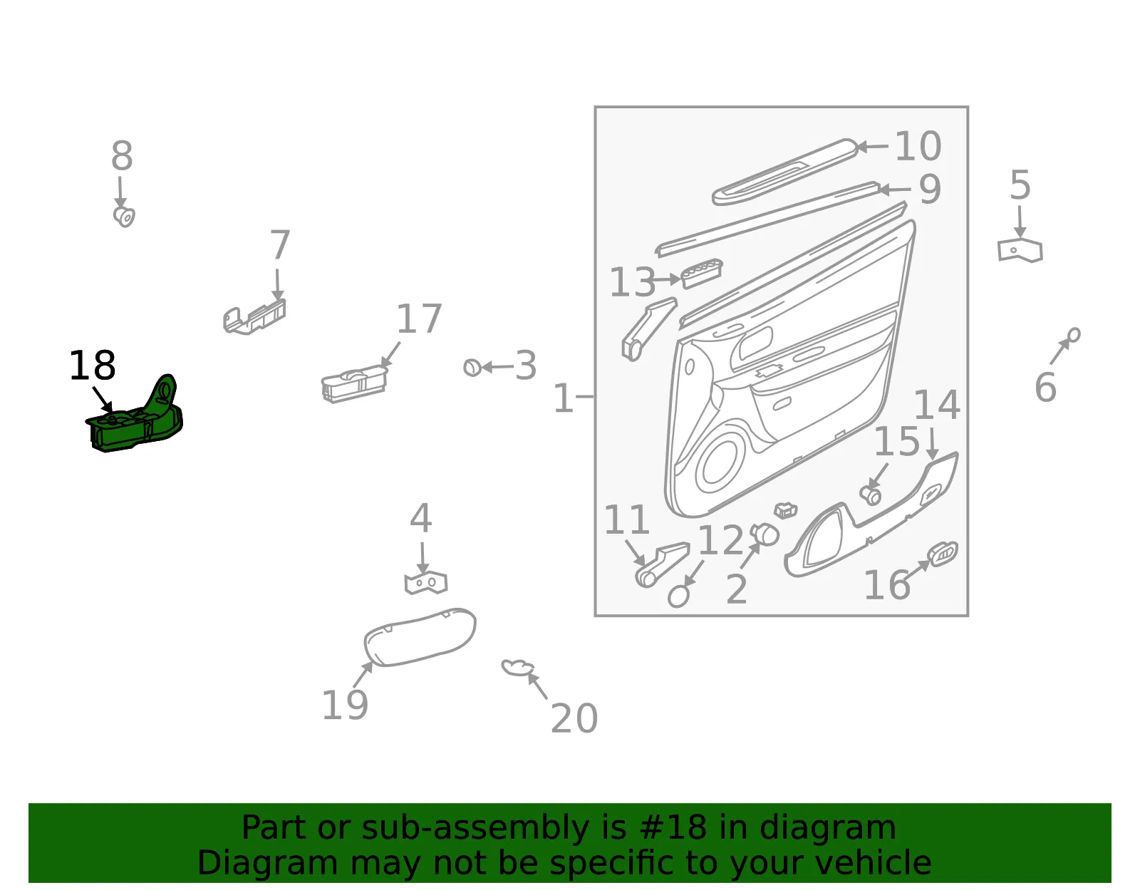 Window Switch - Driver's Side (LH) - Kia (93570-3C100BT) - view 2
