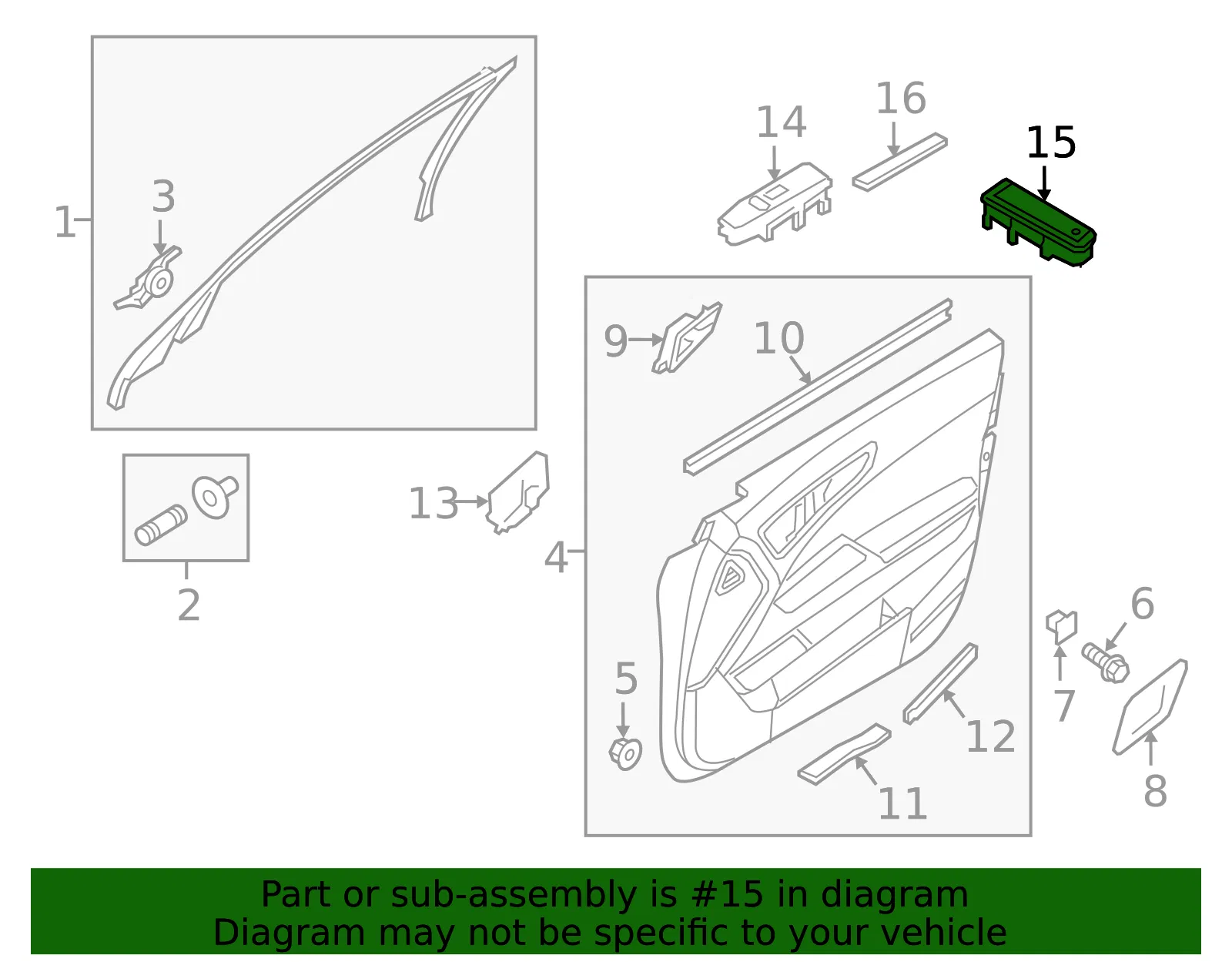 Window Switch - Driver's Side (LH) - Kia (93570-3T300AHV) - view 2