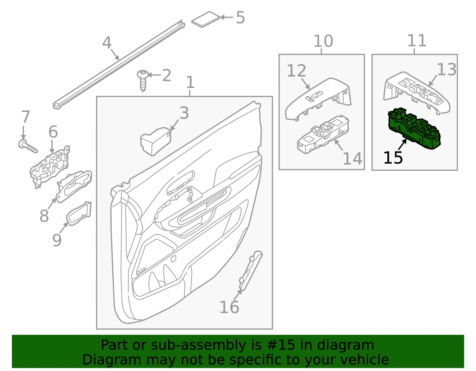 Door Window Switch - Kia (93570-A9DA0DGH) - view 2