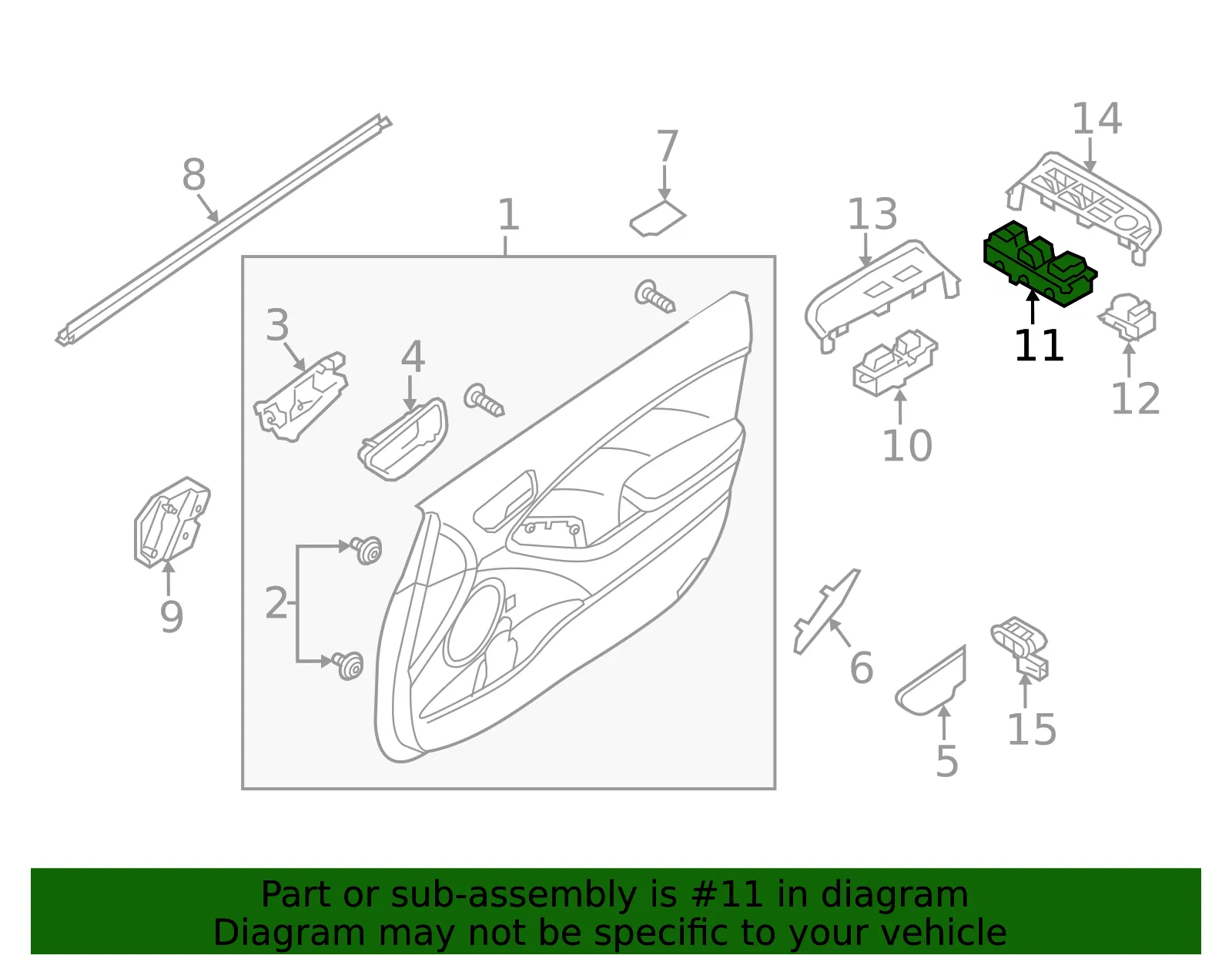Window Switch - Driver's Side (LH) - Kia (93571-A7200) - view 3