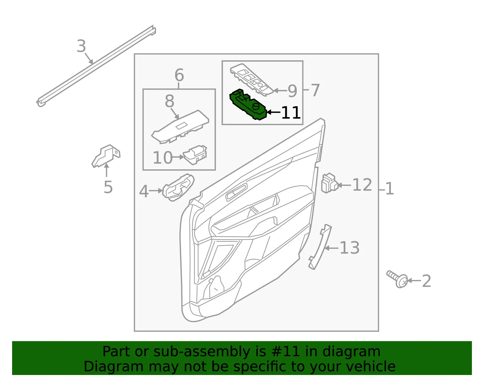 Window Switch - Kia (93571-C6BA0) - view 2