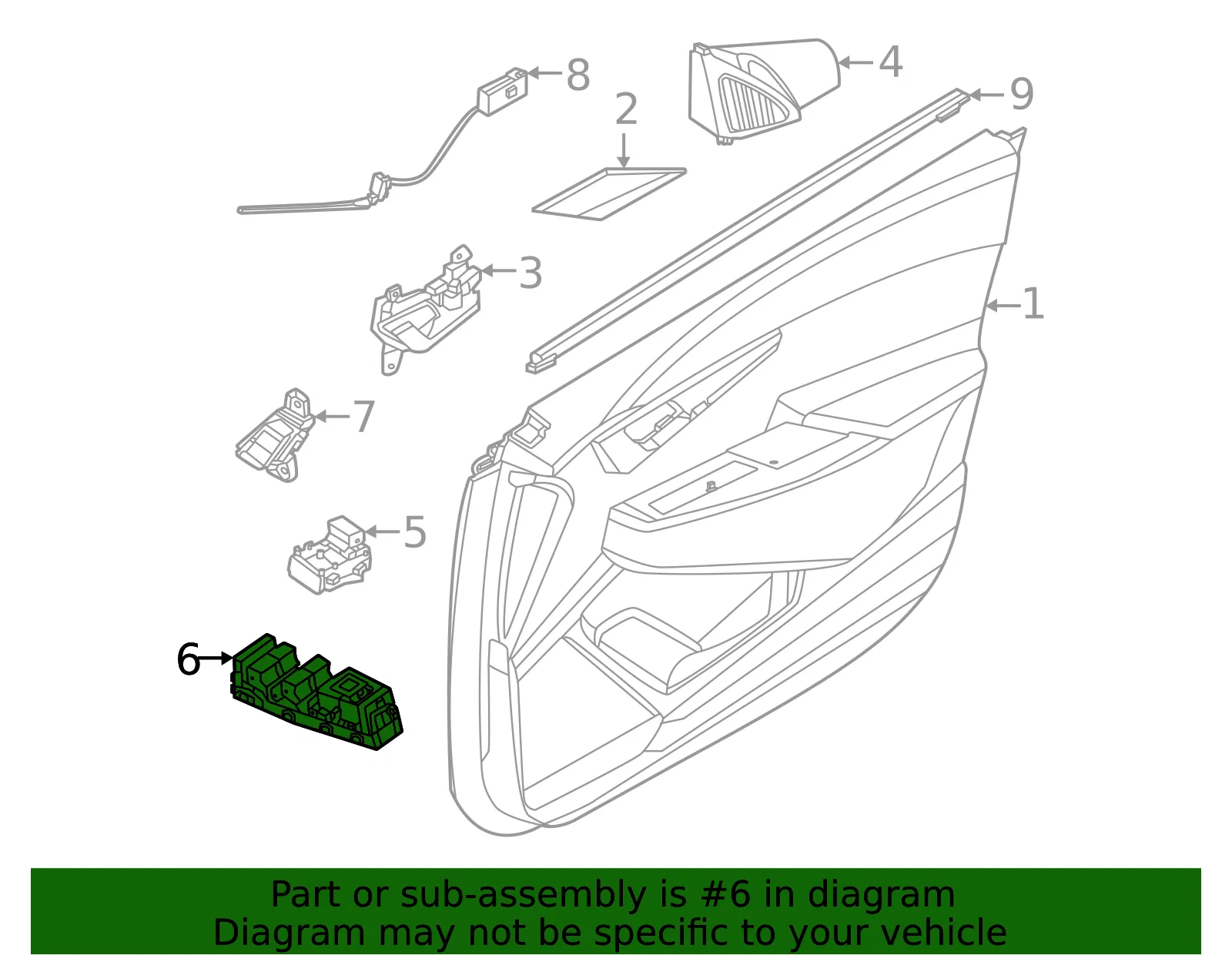 Window Switch - Kia (93571-CV370) - view 2