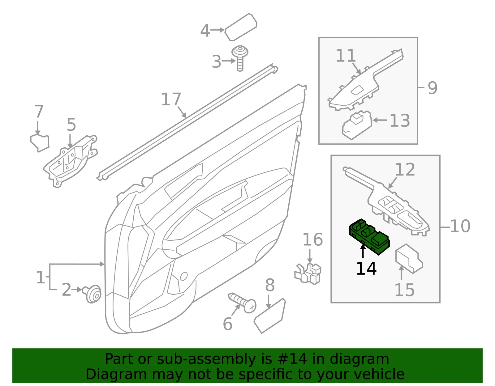 Window Switch - Driver's Side (LH) - Kia (93571-D4000) - view 2