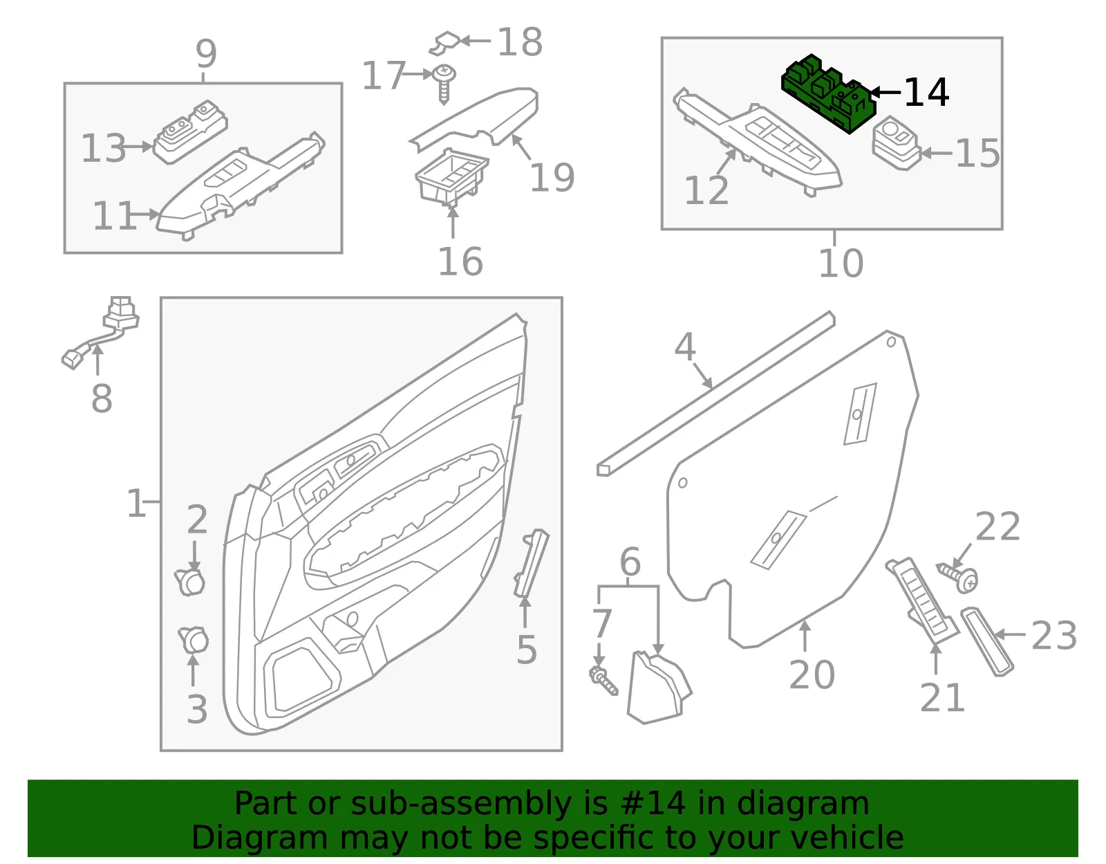 Window Switch - Driver's Side (LH) - Kia (93571-D9200) - view 5