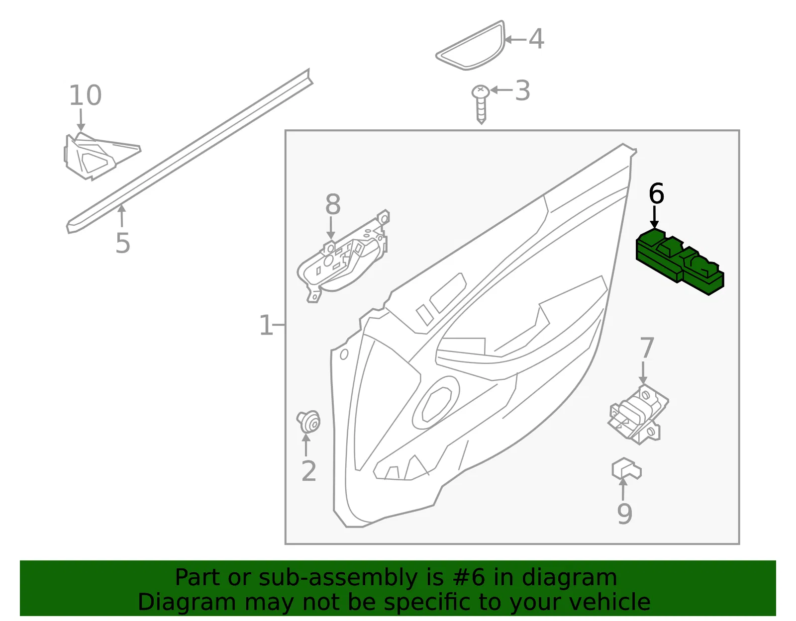 Window Switch - Kia (93571-F6070) - view 2