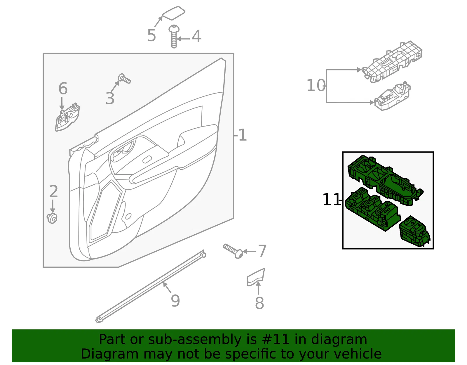 Door Window Switch - Kia (93571-G5240) - view 2