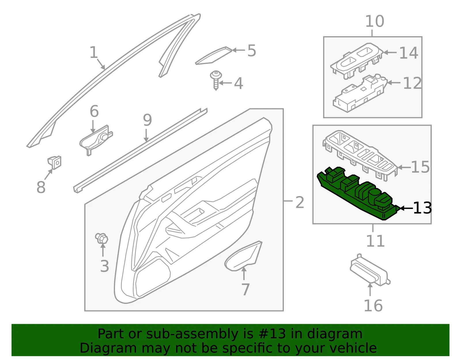 Window Switch - Kia (93571-J5002) - view 2