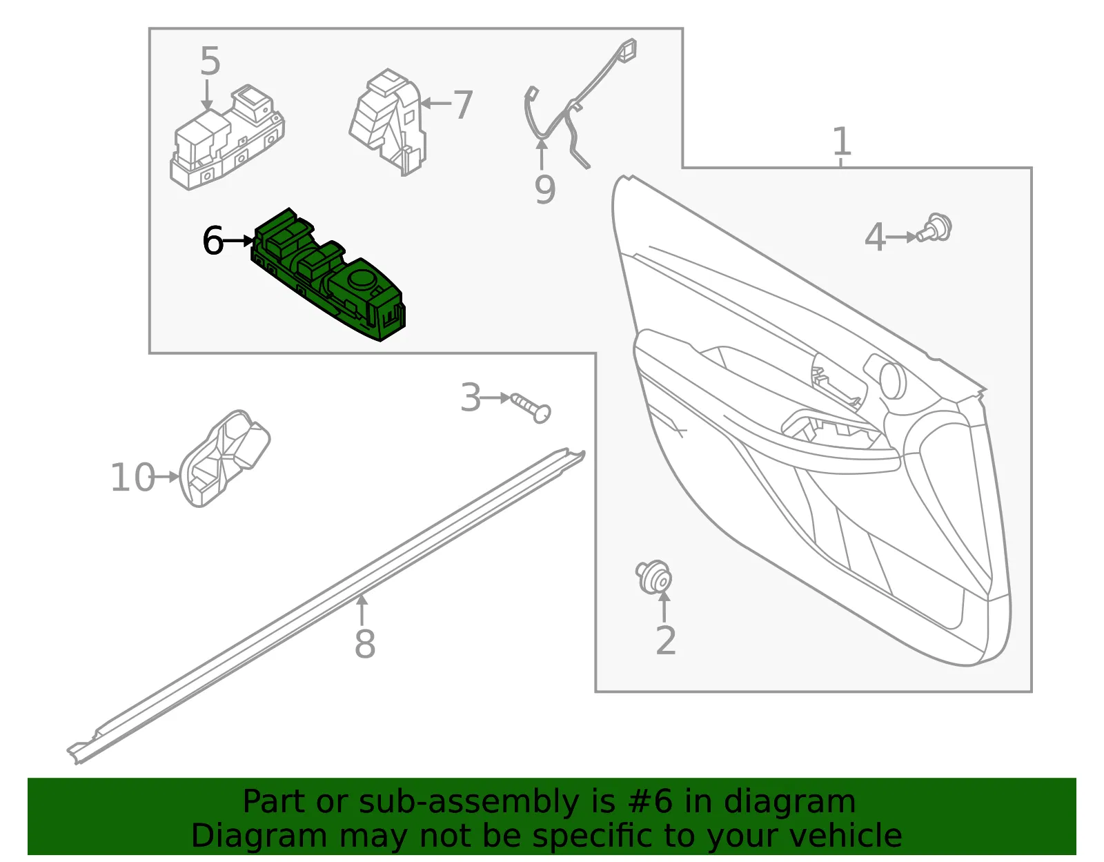 Door Window Switch - Kia (93571-L2000) - view 2