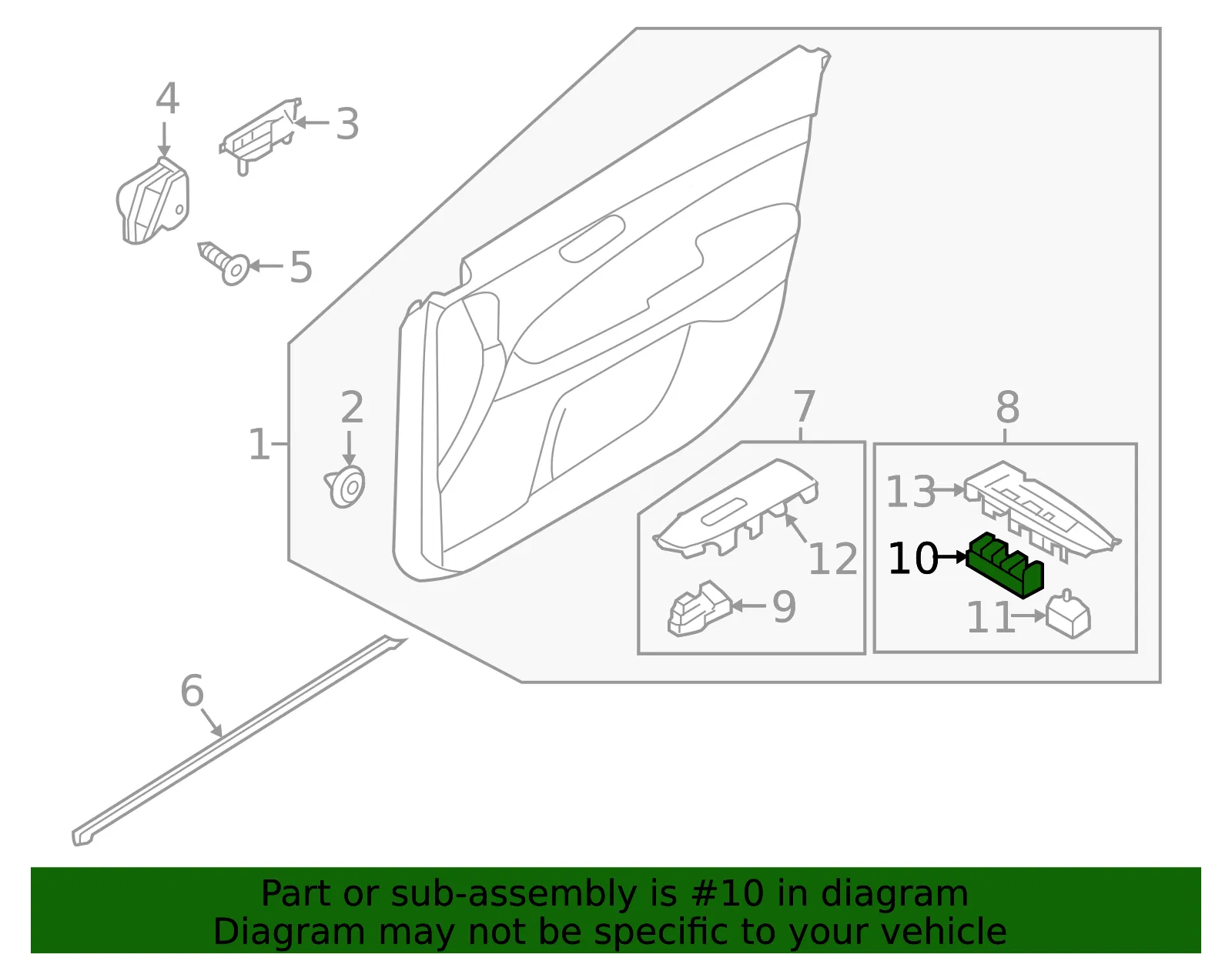 Window Switch - Driver's Side (LH) - Kia (93571-M6000) - view 5