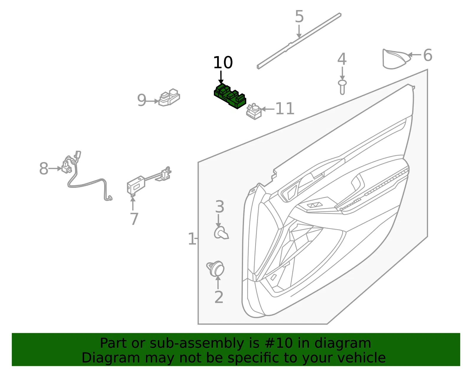 Window Switch - Kia (93571-Q5200) - view 2