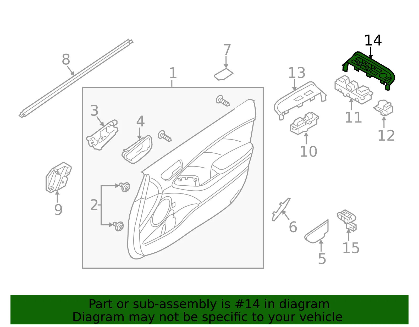 Switch Bezel - Kia (93572-A7450MC5) - view 2