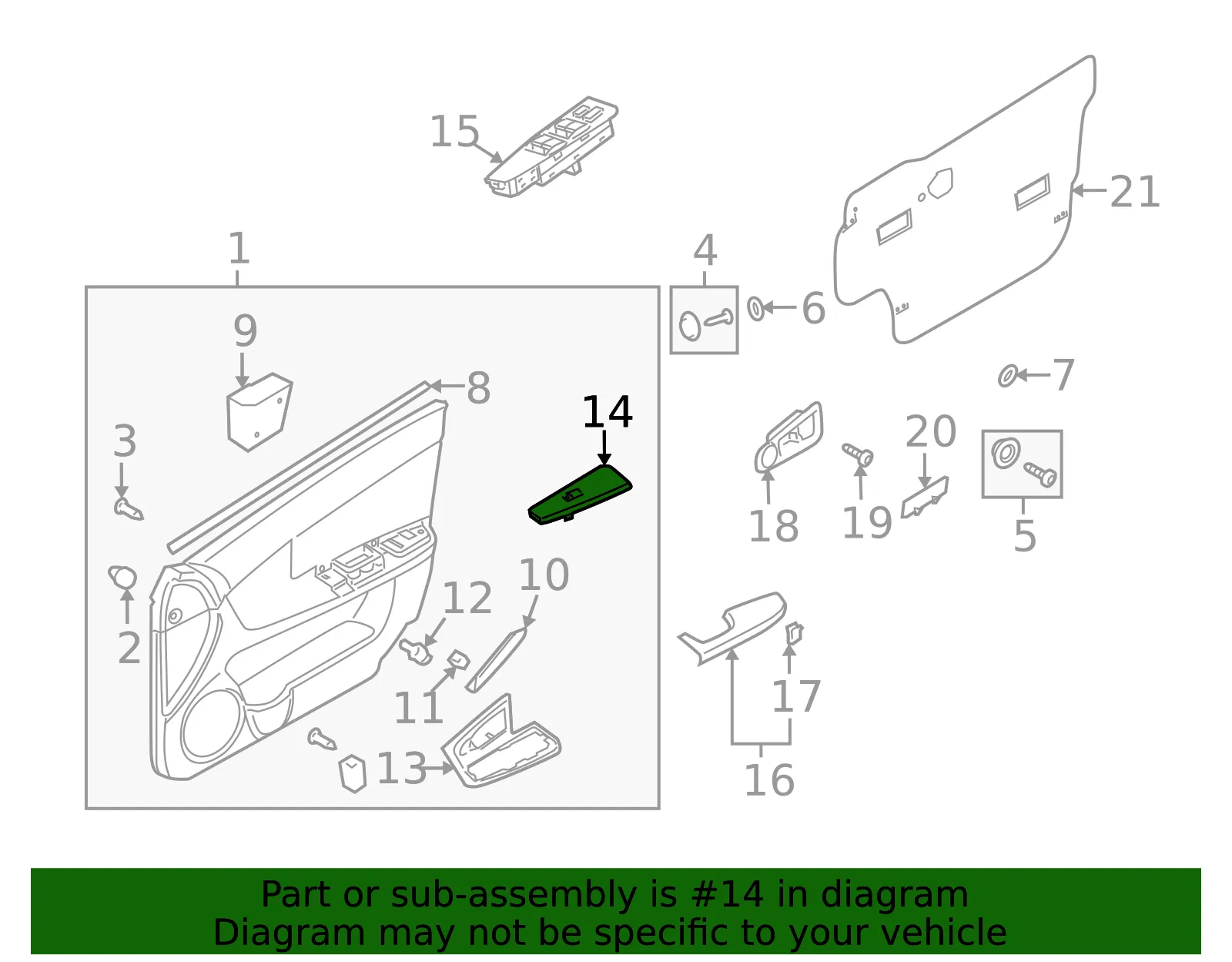 Door Window Switch - Kia (93575-2F00087) - view 2