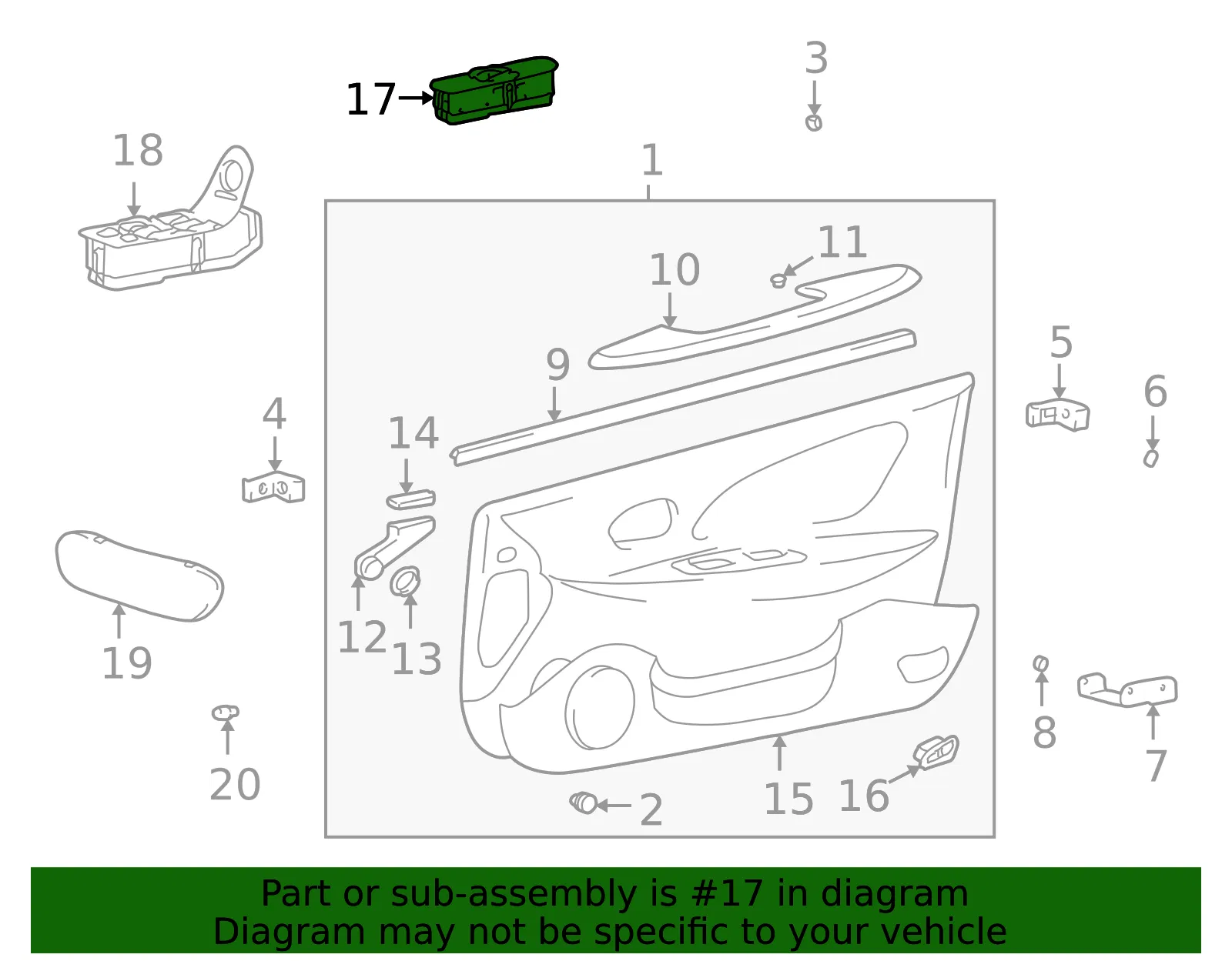 Window Switch - Kia (93575-38000GJ) - view 2
