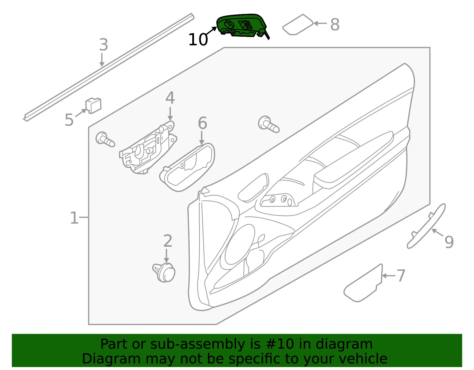 Window Switch - Passenger Side (RH) - Kia (93575-A7520K3S) - view 2