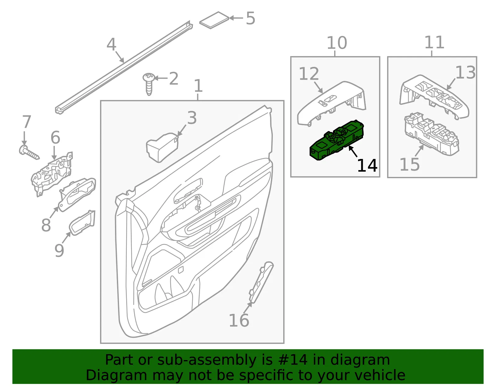 Door Window Switch - Kia (93575-A9100DGH) - view 2