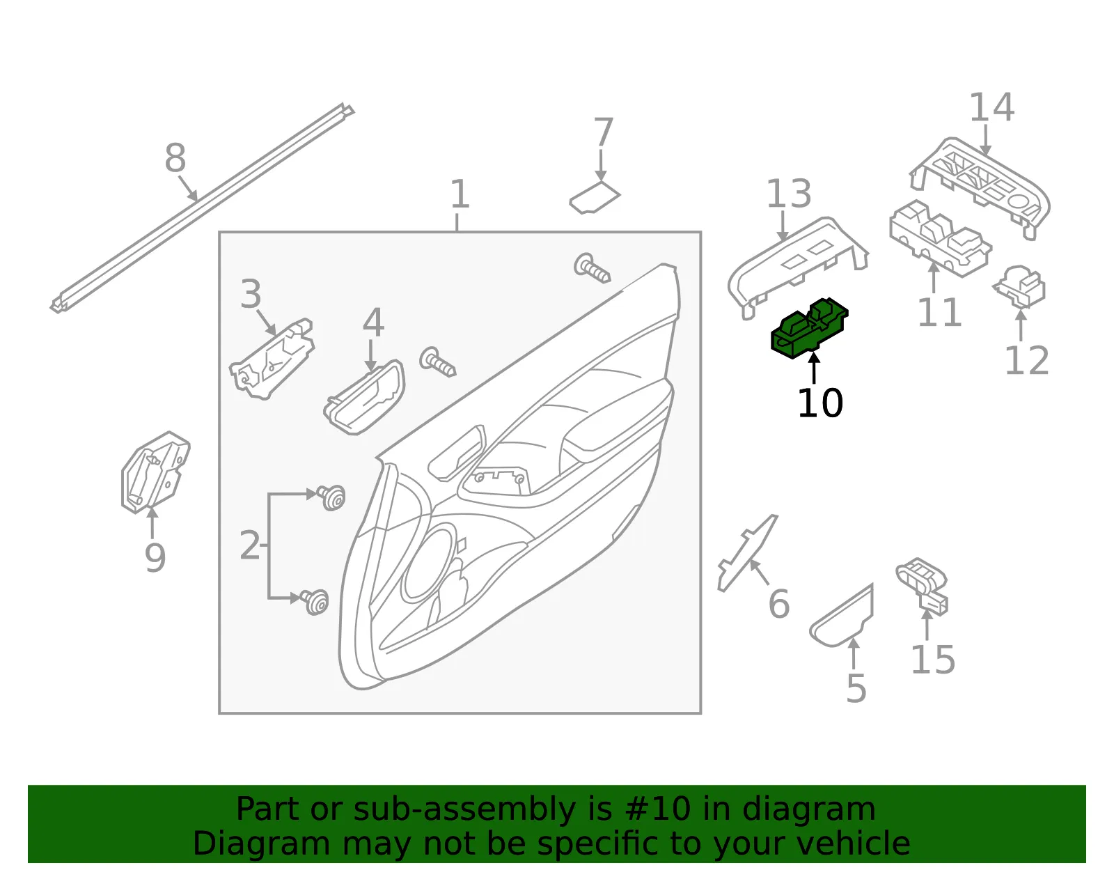 Window Switch - Passenger Side (RH) - Kia (93576-A7200) - view 2