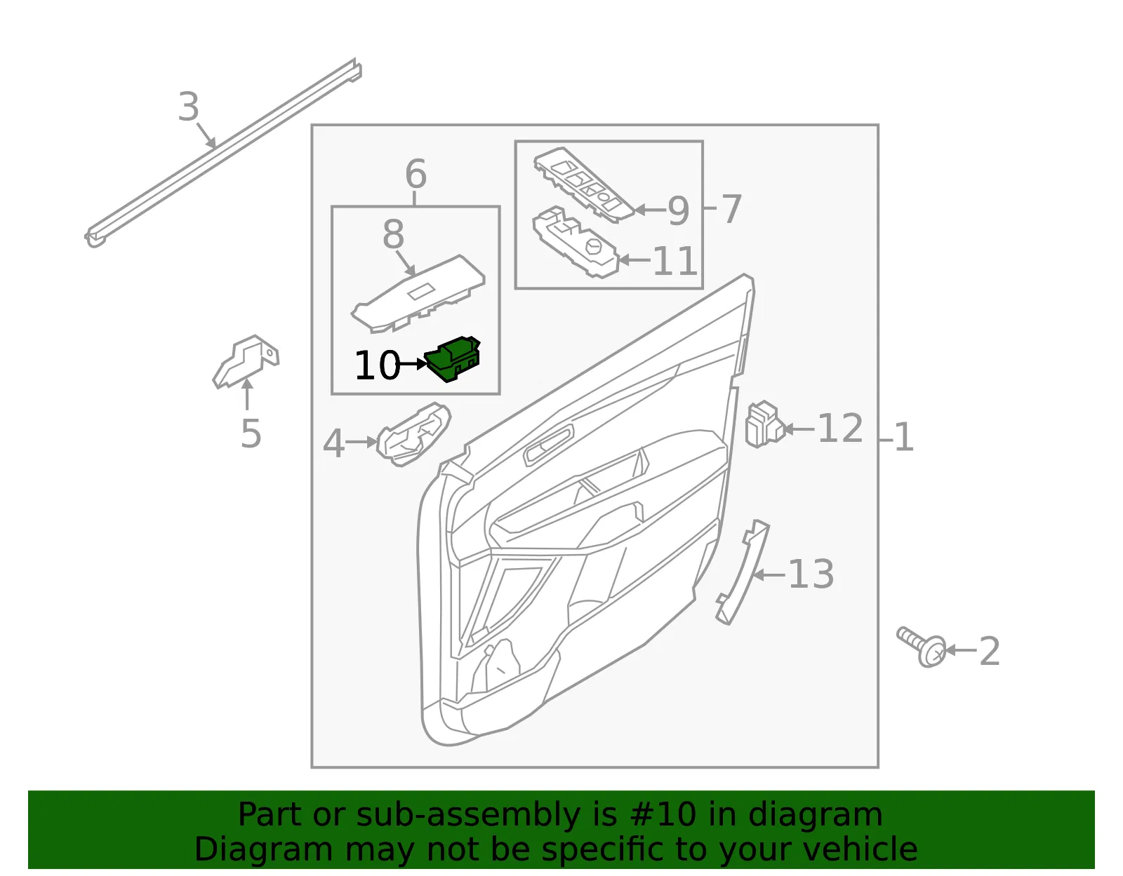 Window Switch - Kia (93576-C6100) - view 2