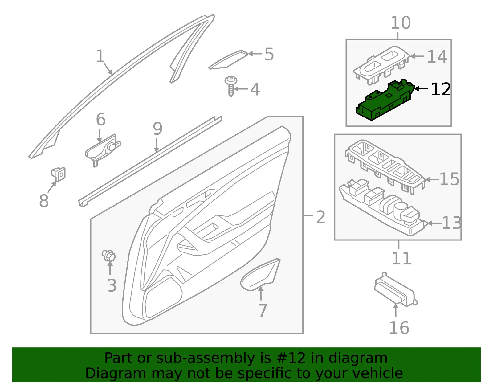 Window Switch - Kia (93576-J5000) - view 2