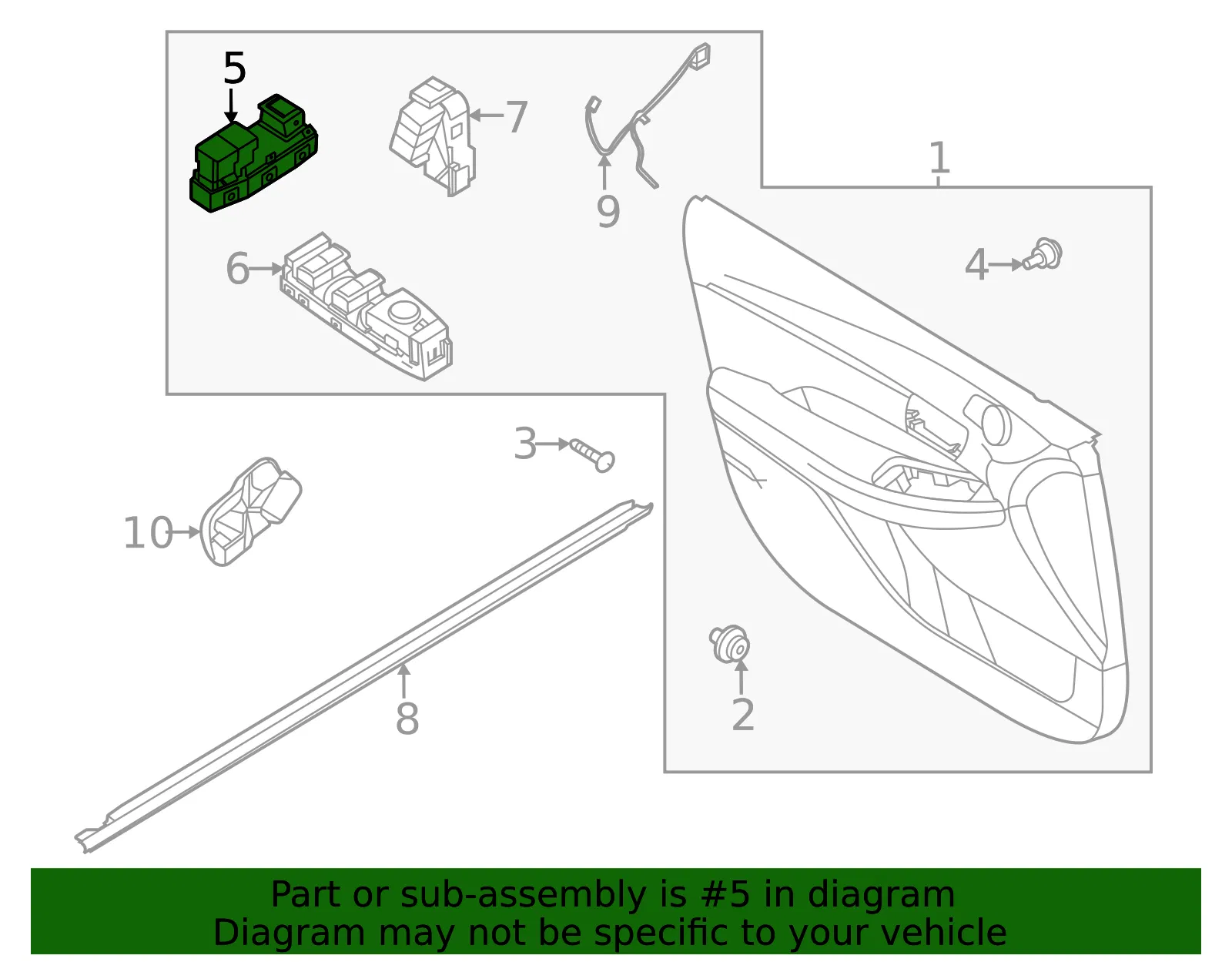 Window Switch - Kia (93576-L2100) - view 2