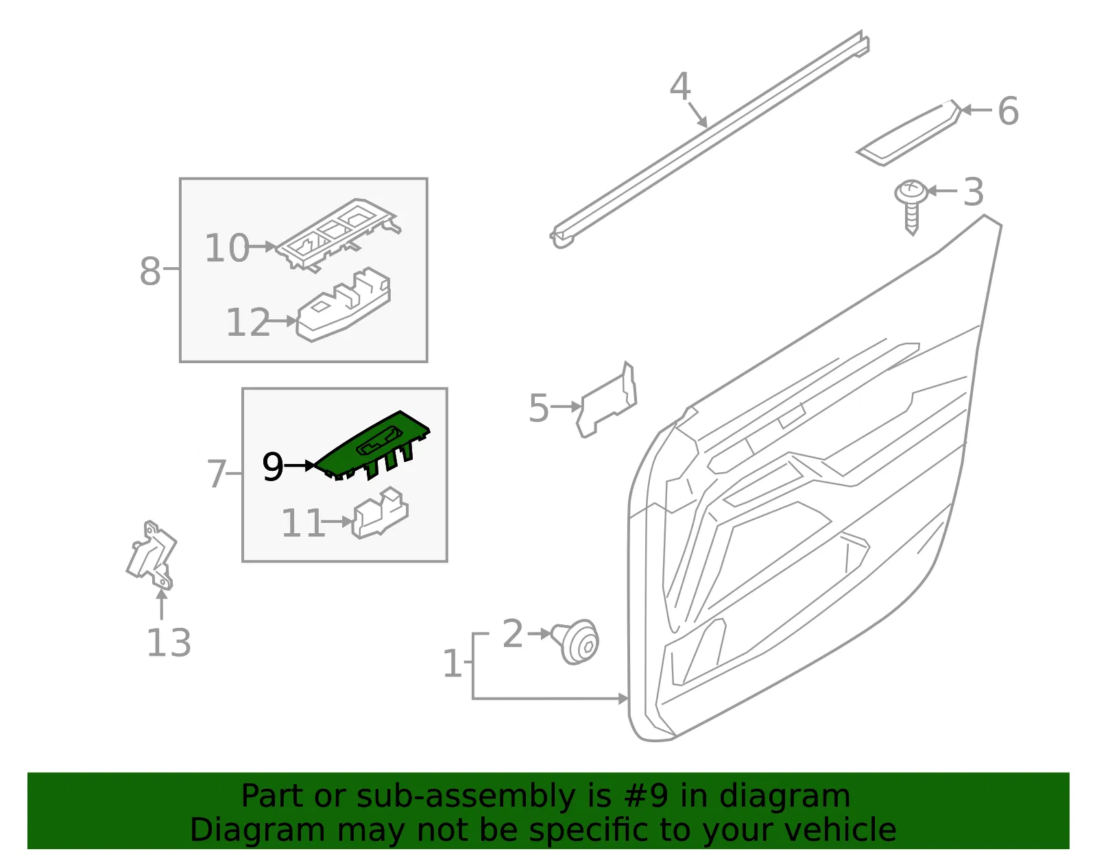 Switch Bezel - Passenger Side (RH) - Kia (93577-S9000) - view 2