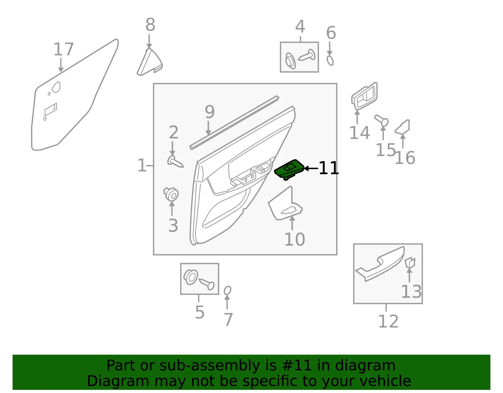 Door Window Switch - Kia (93580-2F500GW) - view 2
