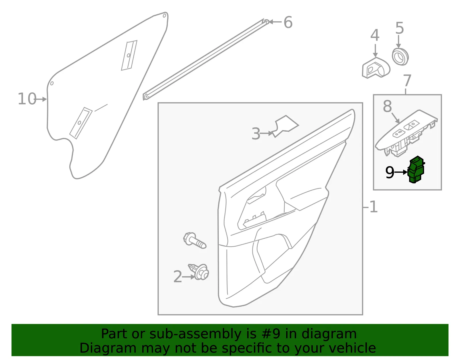 Window Switch - Kia (93581-3W000) - view 3