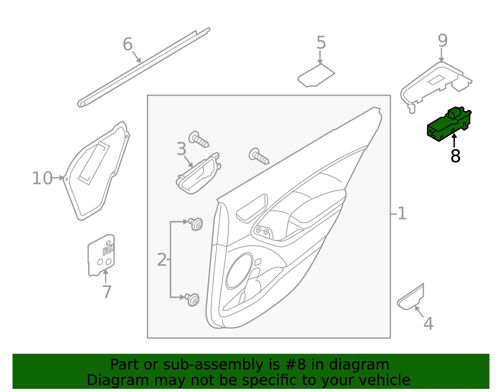 Window Switch - Kia (93581-A7100) - view 2
