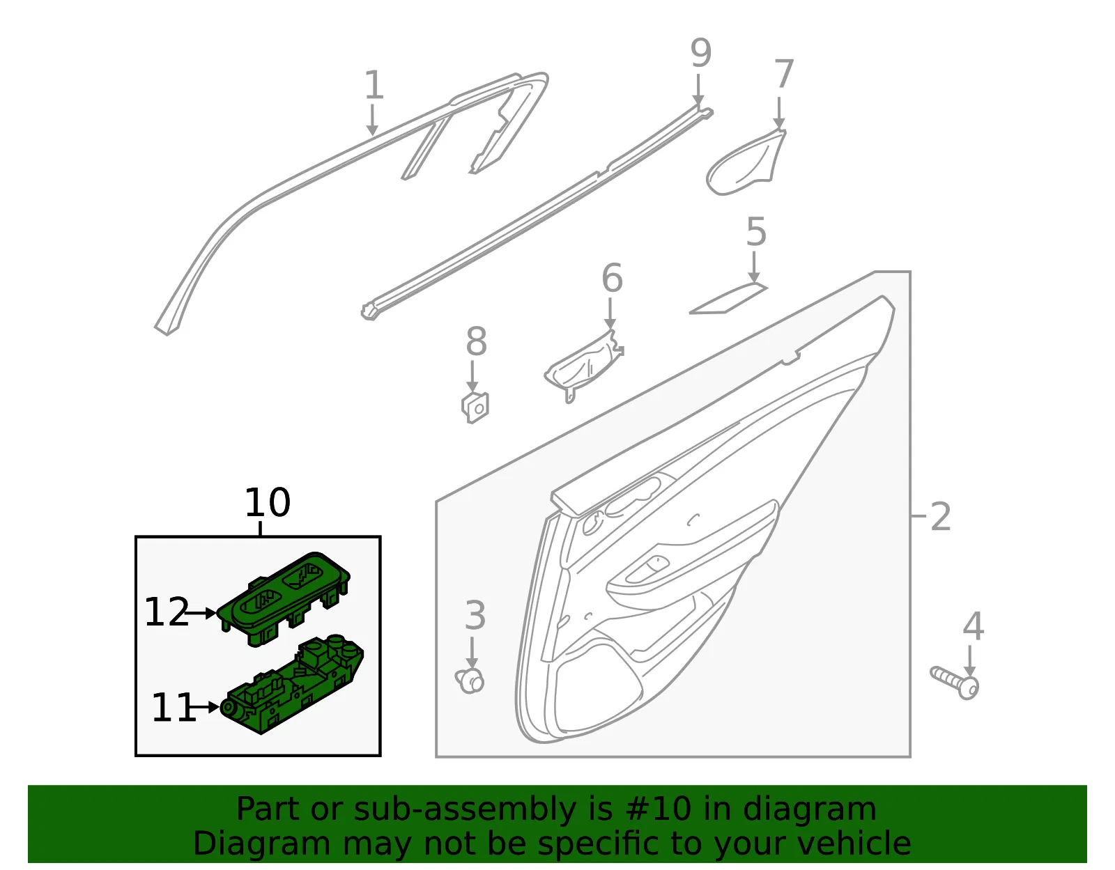 Door Window Switch - Kia (93581-J5000) - view 2