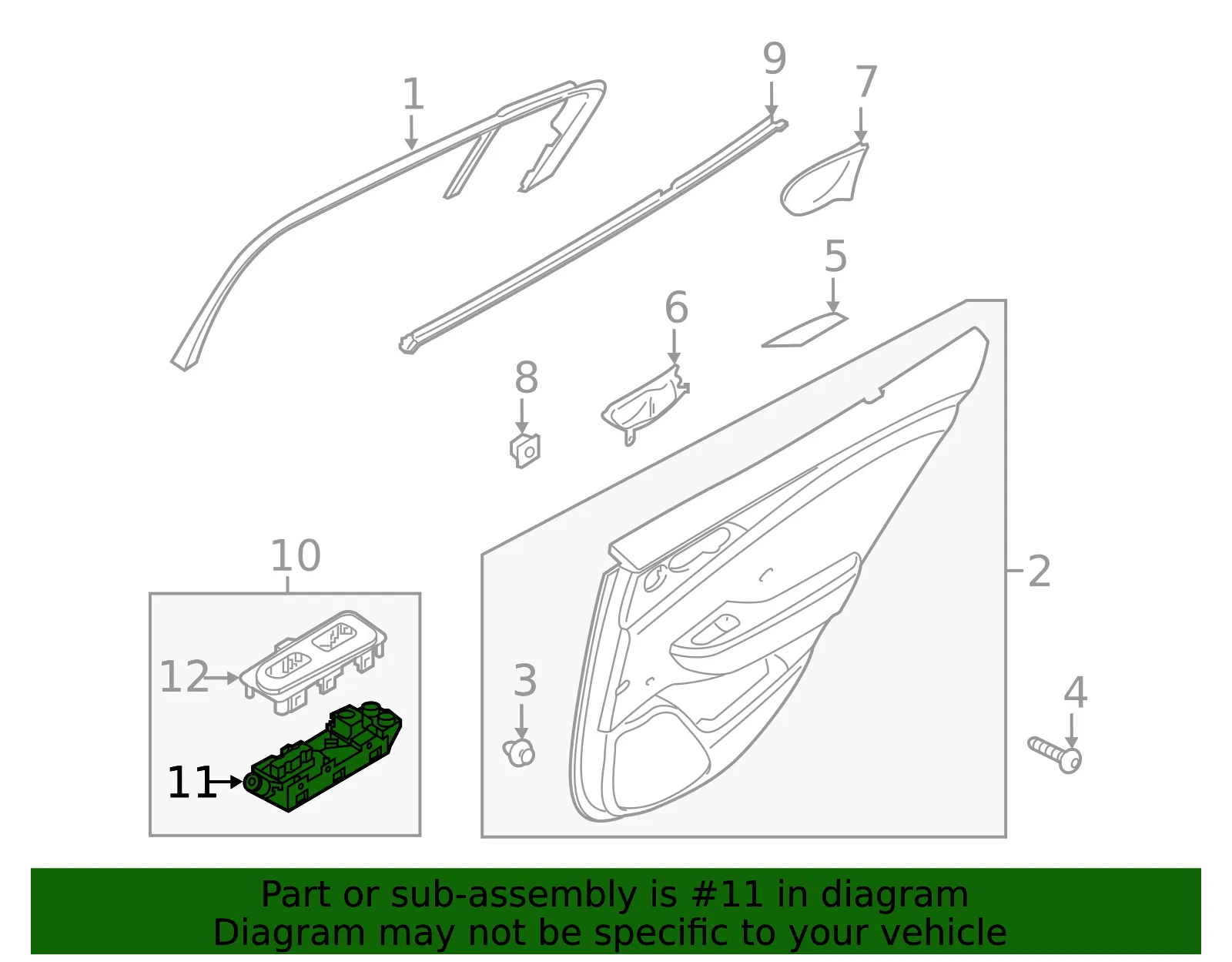 Window Switch - Kia (93581-J5010) - view 2