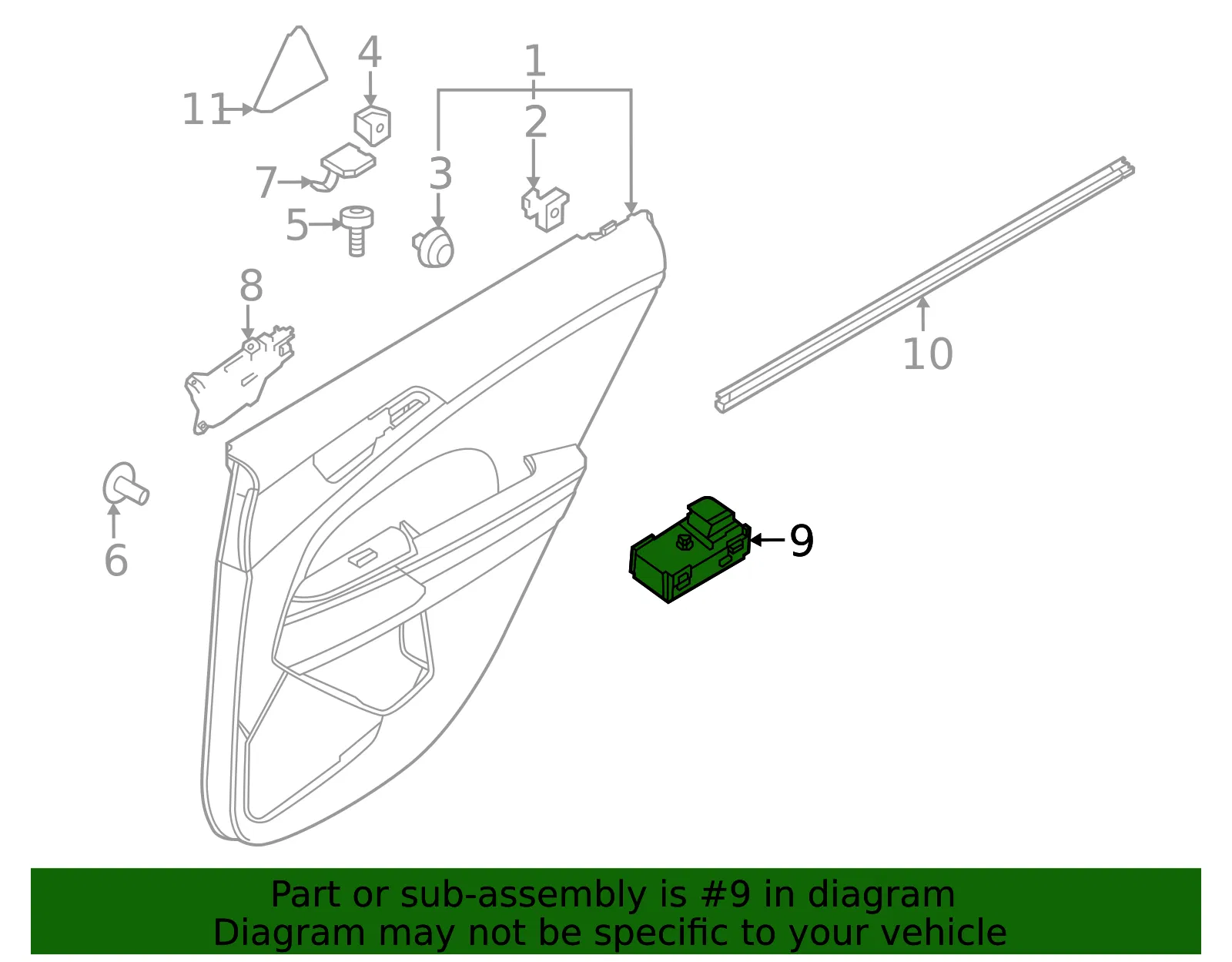 Window Switch - Kia (93581-P1000) - view 2
