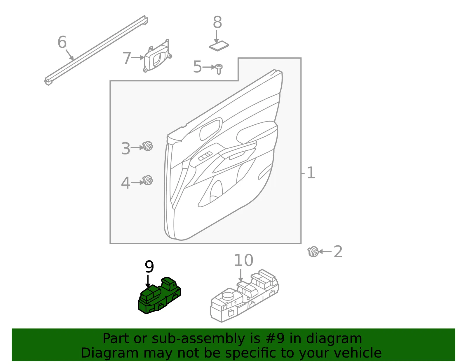Window Switch - Kia (93581-P2021) - view 2