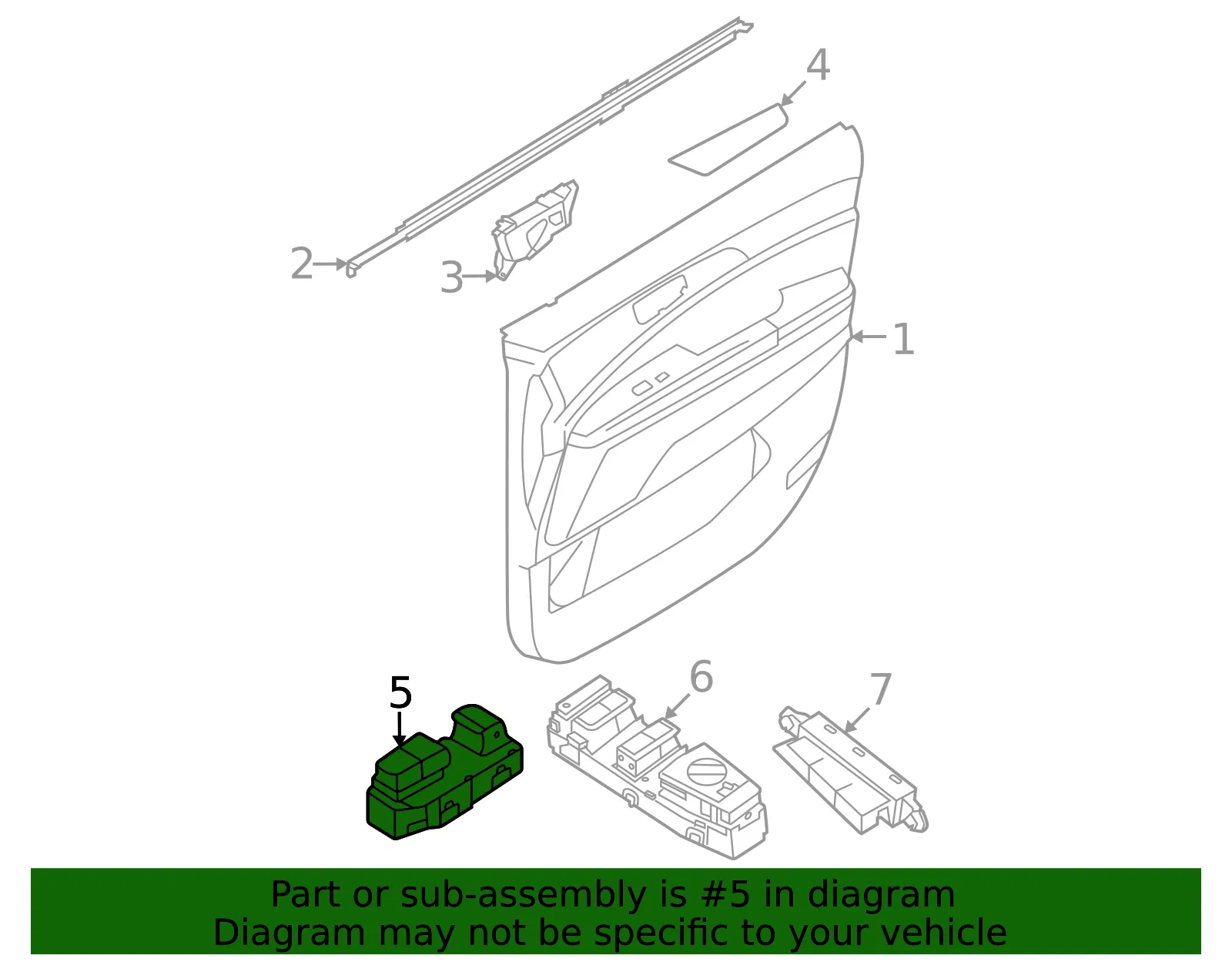 Door Window Switch - Kia (93581-R0220) - view 2