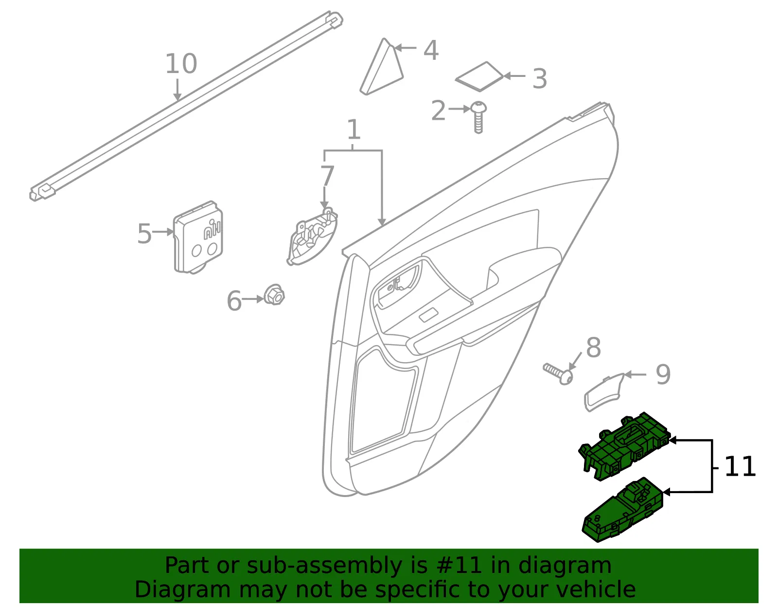 Window Switch - Passenger Side (RH) - Kia (93590-G5900) - view 2