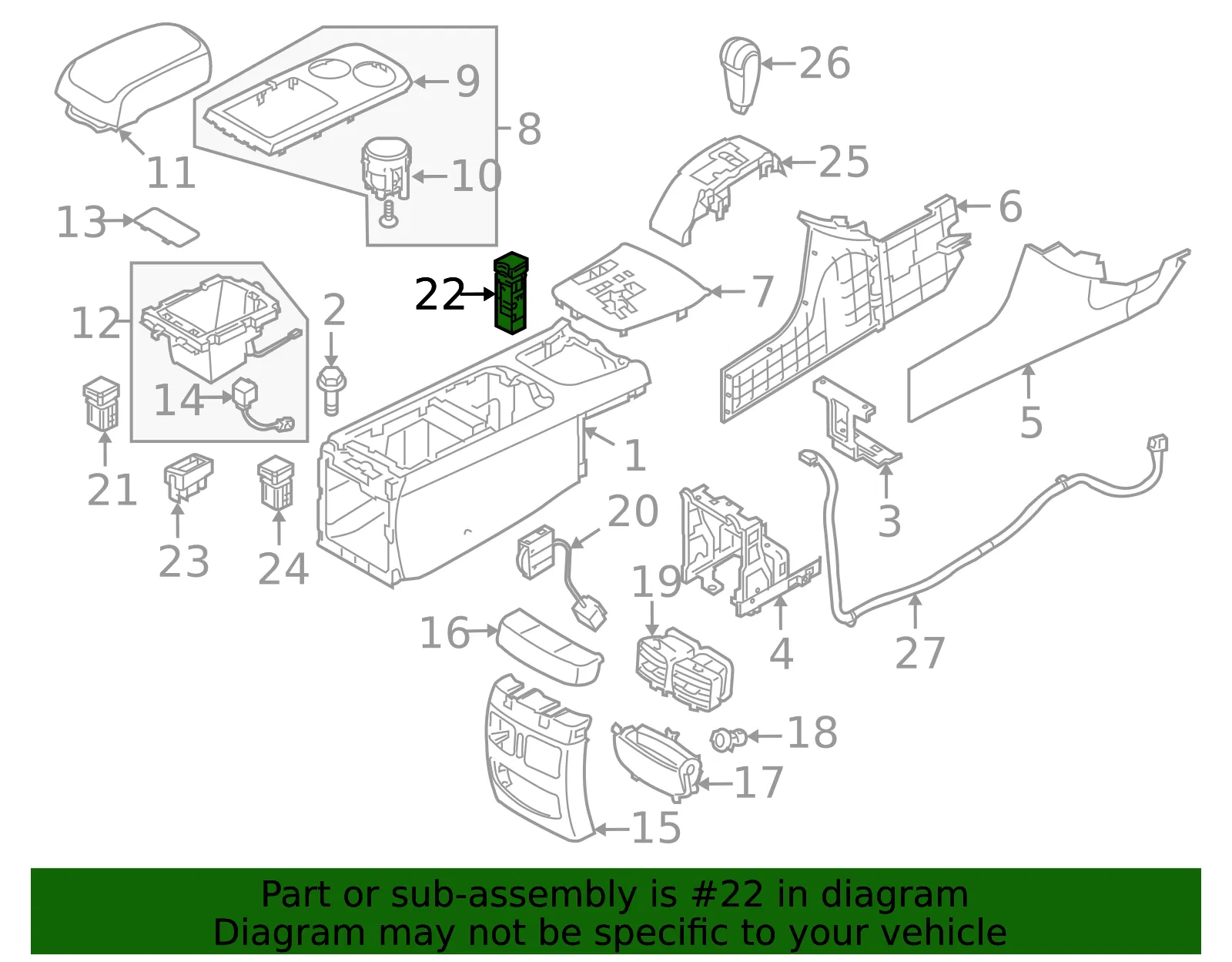 Stab Control Switch - Kia (93645-3F00594) - view 2