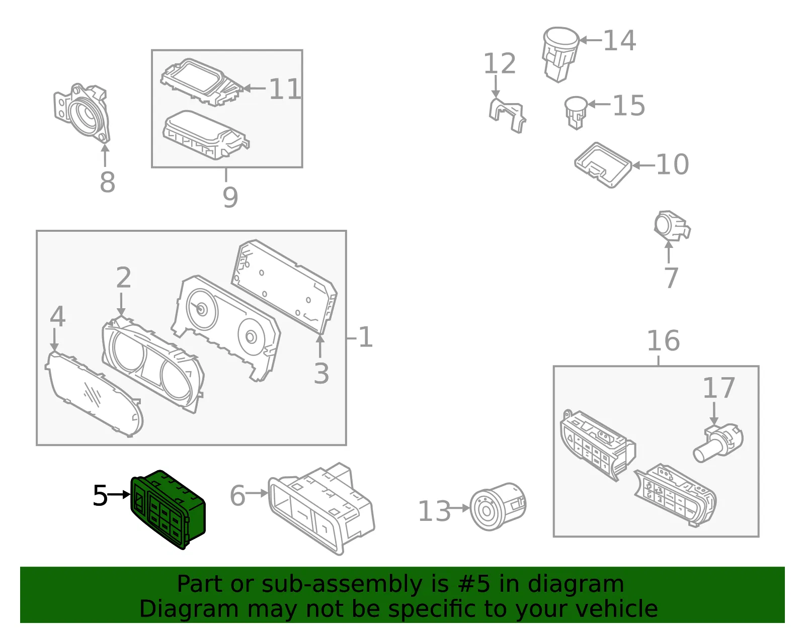 Tract Control Switch - Kia (93700-3T305) - view 2