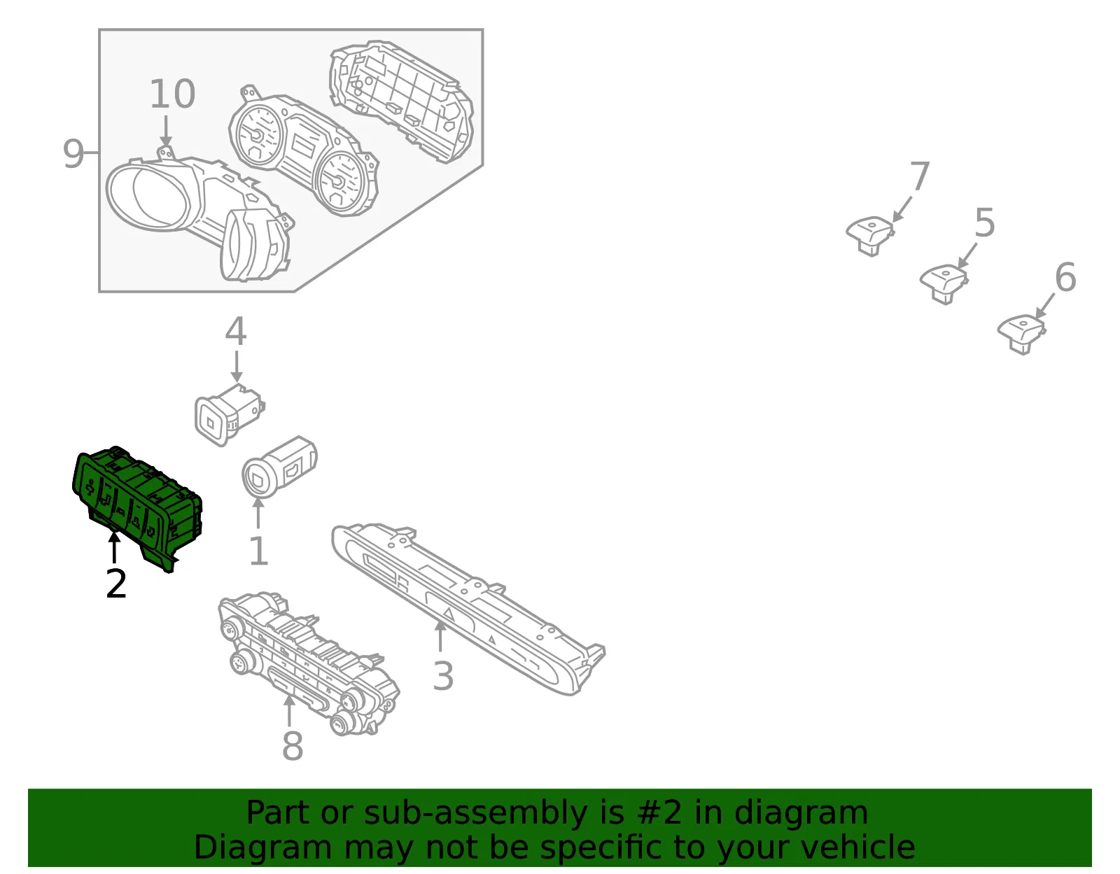Stab Control Switch - Kia (93700-A9030CQA) - view 2
