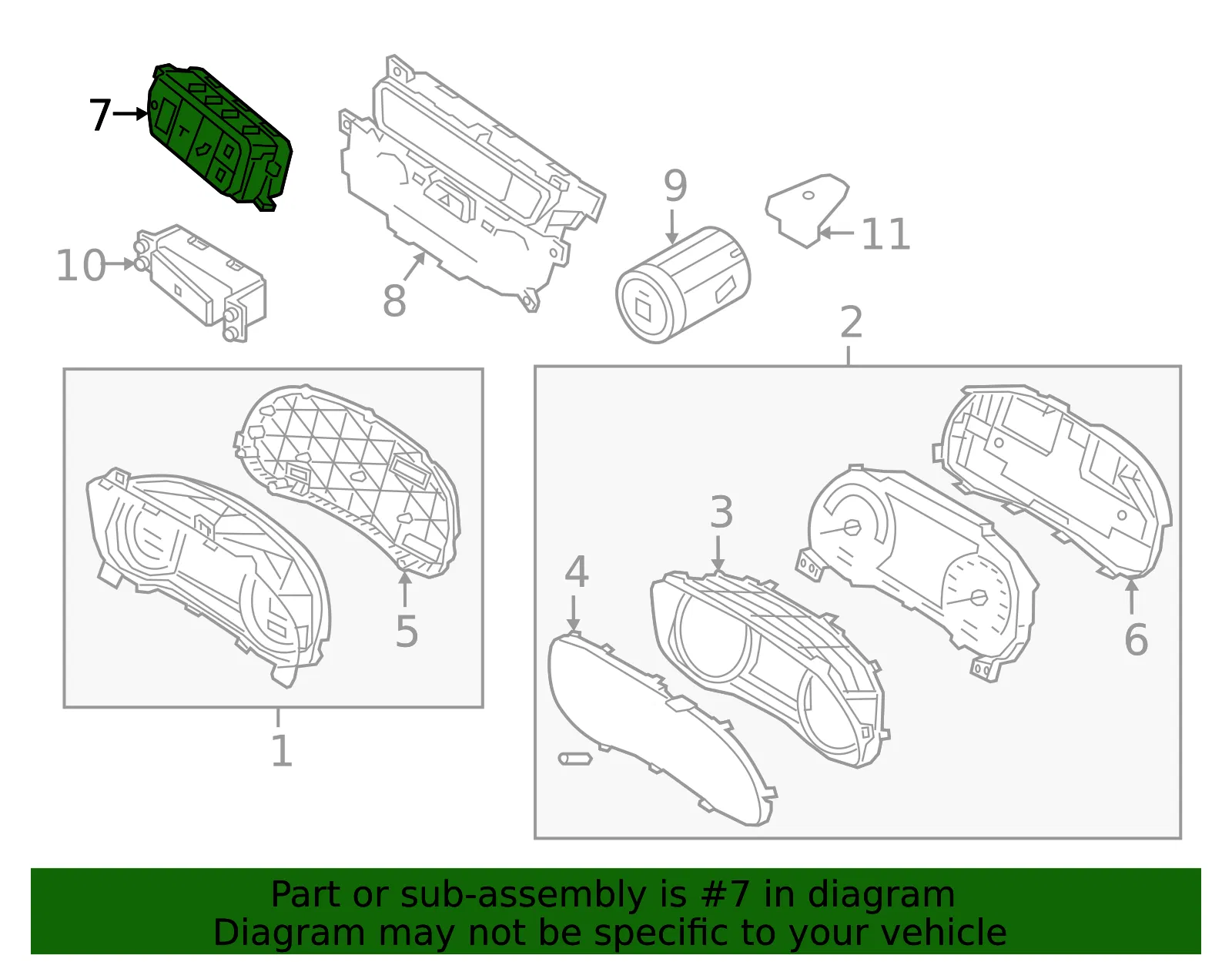 Tract Control Switch - Kia (93700-G5BF0WK) - view 2