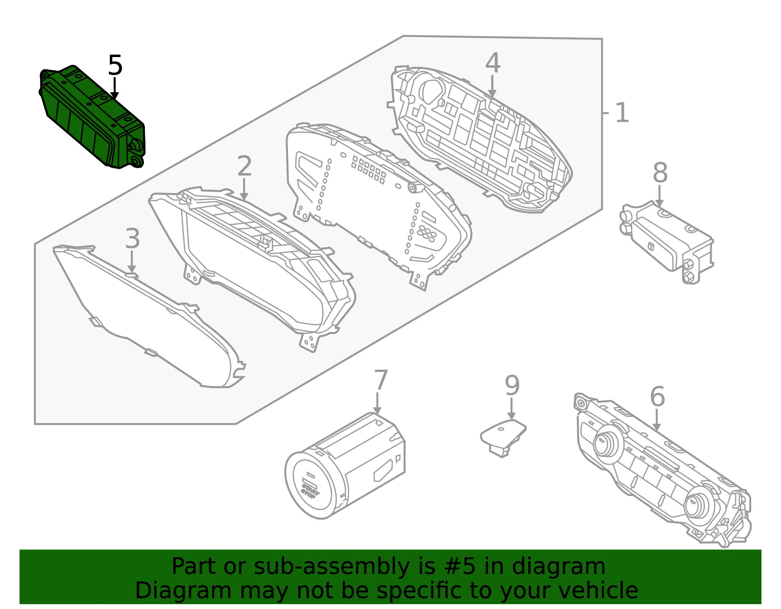 Tract Control Switch - Kia (93700-G5ED0WK) - view 2