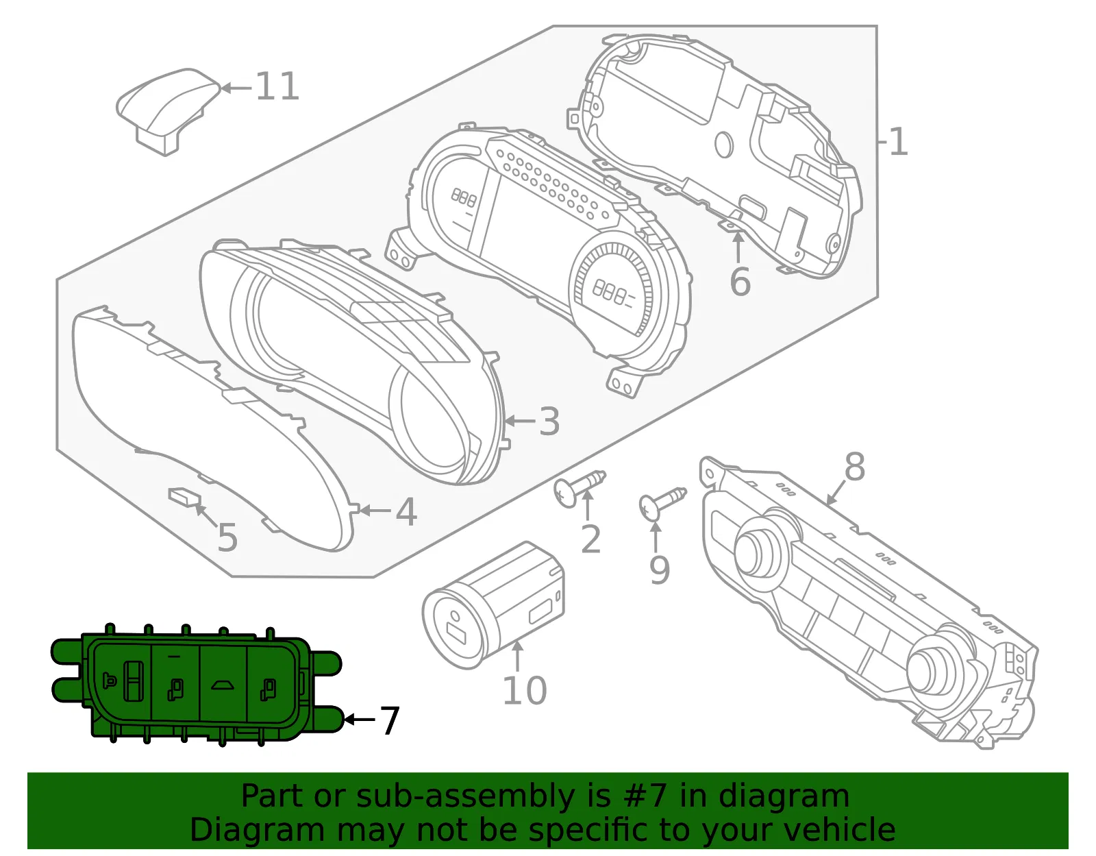 Tract Control Switch - Kia (93700-G5FB0WK) - view 2