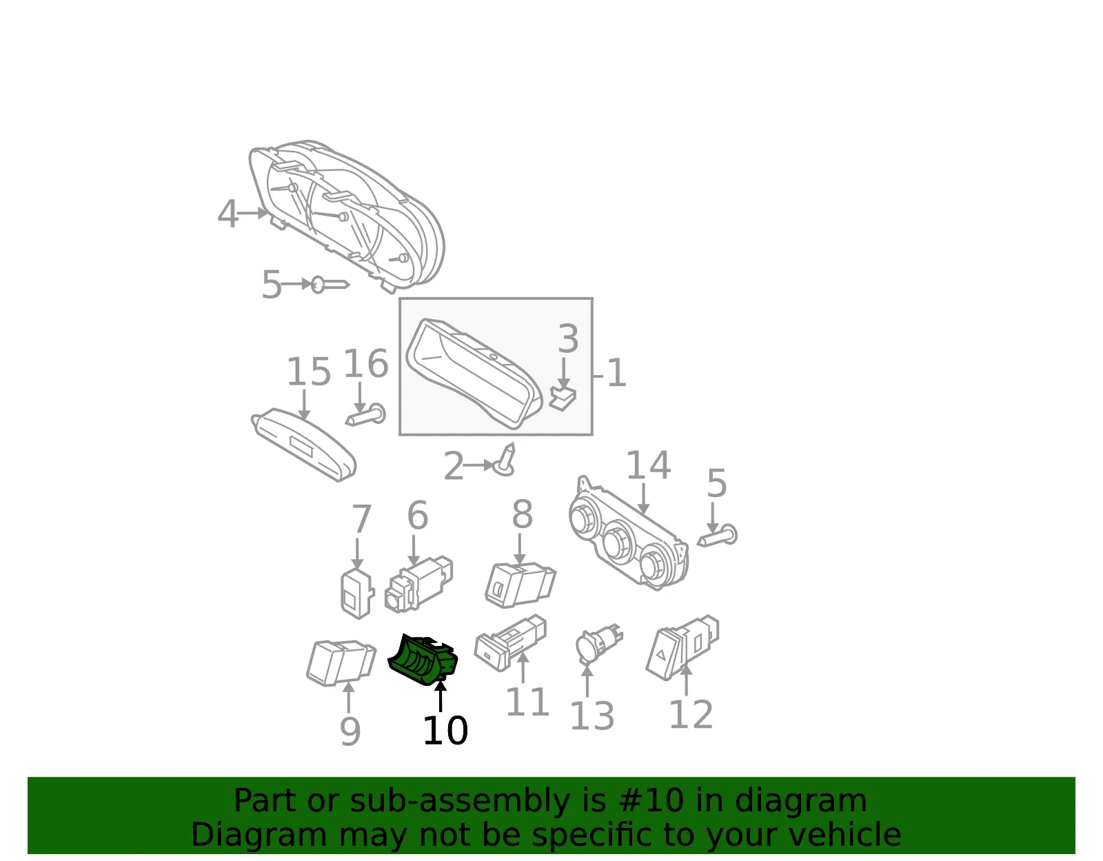 Switch Cover - Kia (93740-2F10087) - view 2