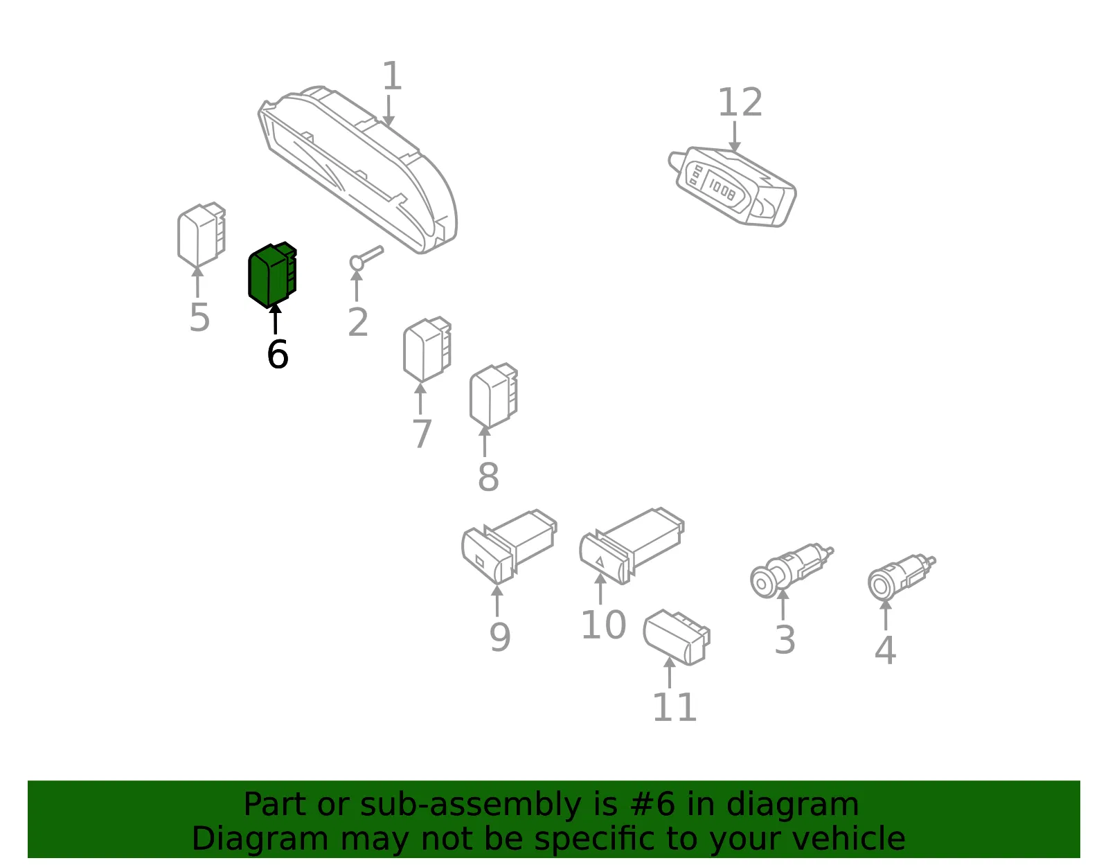 Wiper Switch - Kia (93741-FD000BT) - view 2